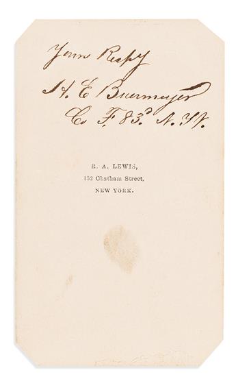 (SPORTS--BOXING.) R.A. Lewis, photographer. Carte-de-visite of Harry Buermeyer, NYAC founder and heavyweight boxing champion.